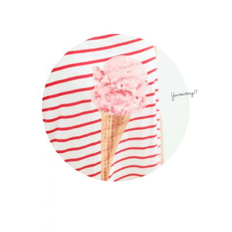 韓國空運冰淇淋圖案條紋長洋裝