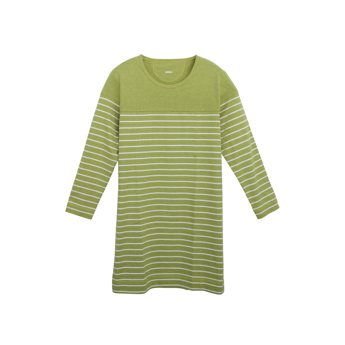 女士長身T恤-條紋(綠色)